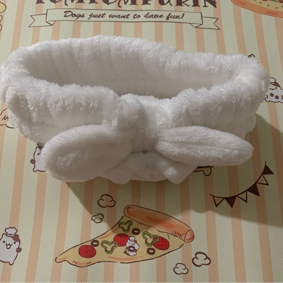 White Cinnamoroll Bow Design Soft Stretchy Spa Headband - Picture 4 of 12